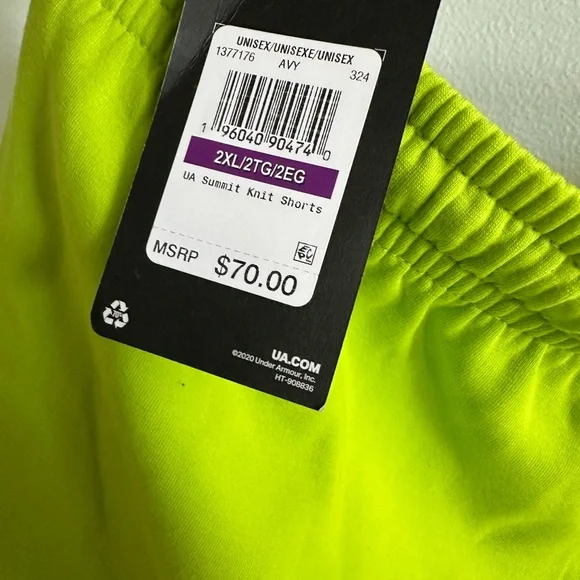 Under Armour Summit Knit Shorts 2 XL unisex MSRP $70 1377176 AVY 324 - Picture 5 of 11